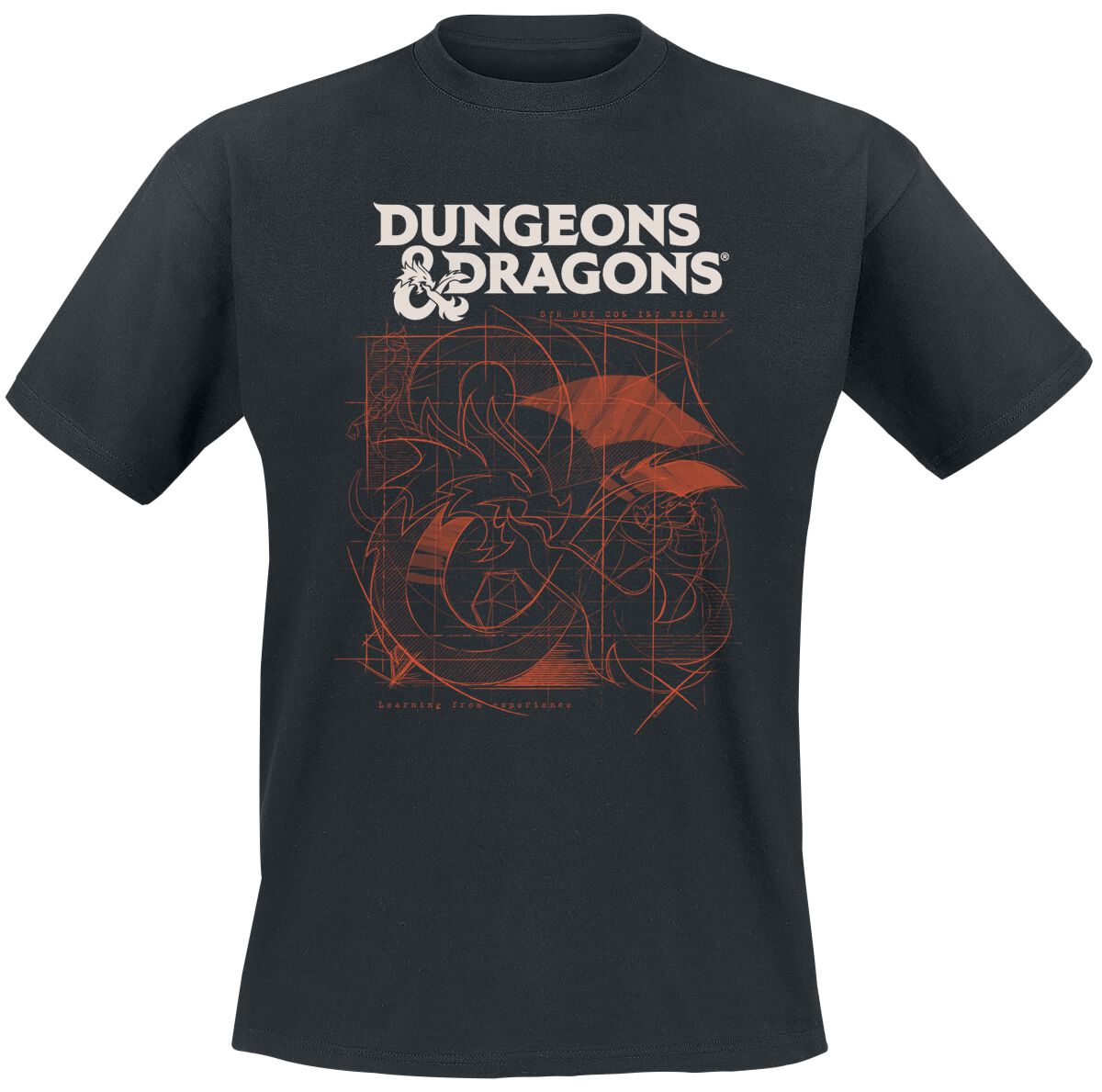 Dungeons and Dragons - Gaming T-Shirt - D&D Sketch - S bis XXL - für Männer - Größe S - schwarz