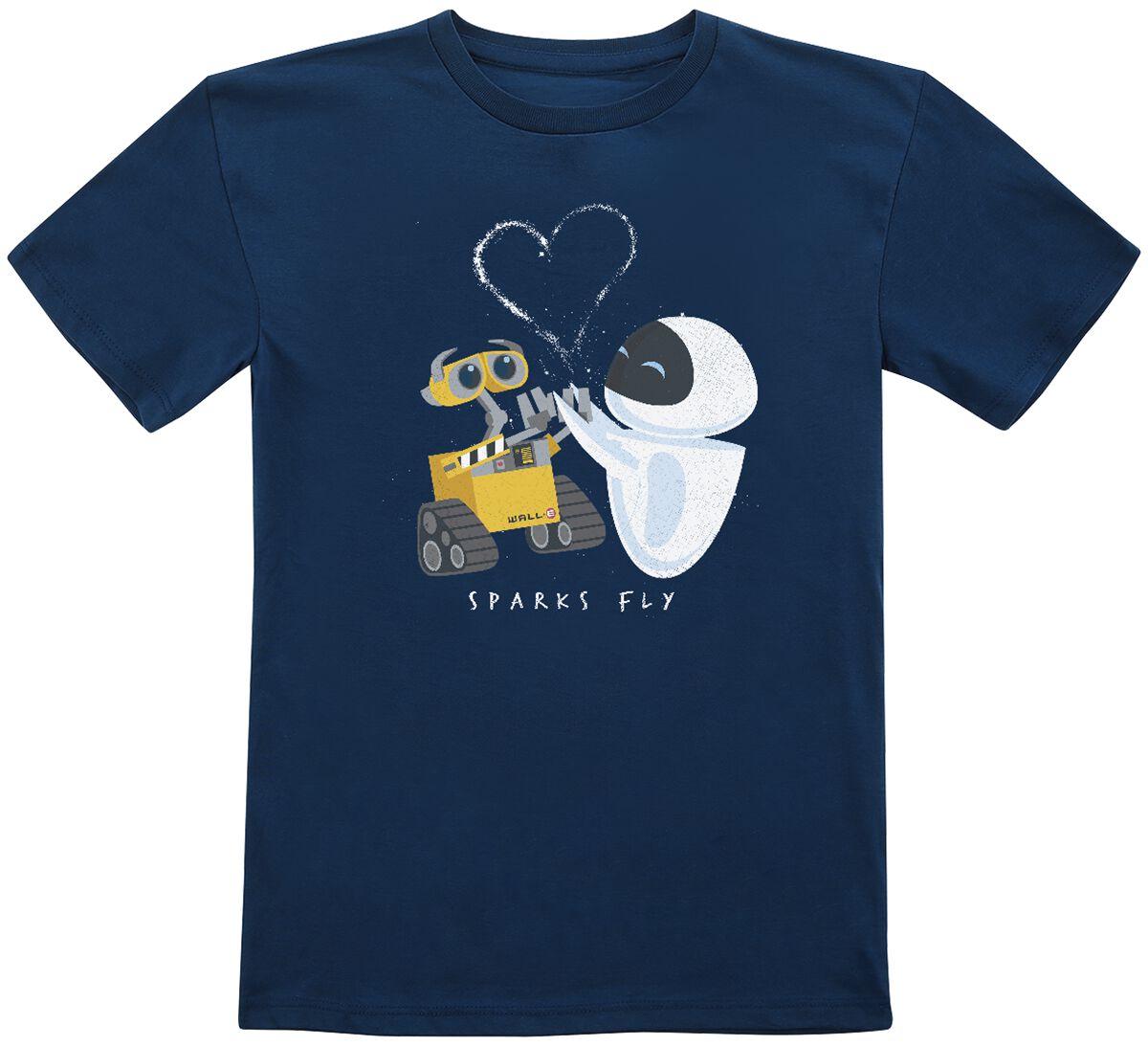 Wall-E Kids - Wall-E and Eve Sparks Fly T-Shirt dark blue
