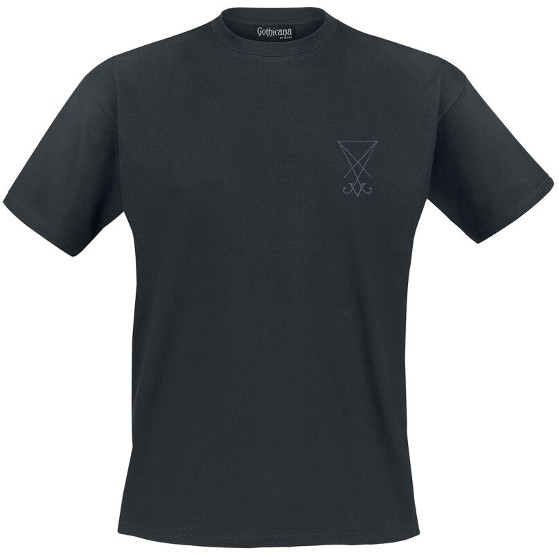 Schwarzes T-Shirt mit Stickerei auf der Brust