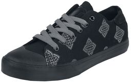 LowCut Sneaker mit keltischen Print, Black Premium by EMP, Sneaker