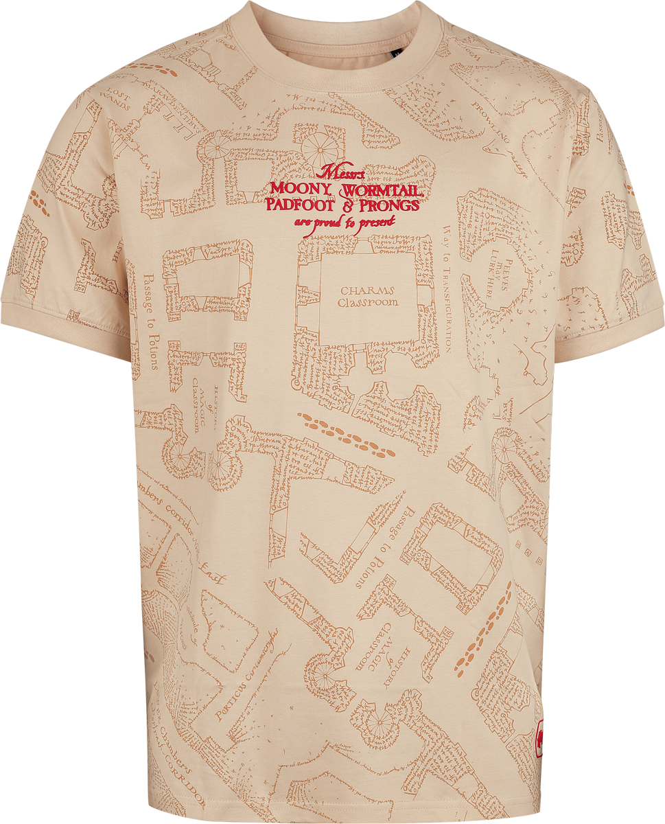 Harry Potter  Oversized T-shirt - Marauder's Map - Oversized - for Men - sand