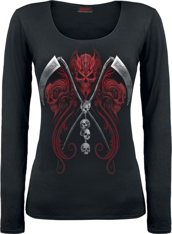 Spiral  Long-sleeve Shirt - Reaperess - Long-sleeved Top - for Women - black