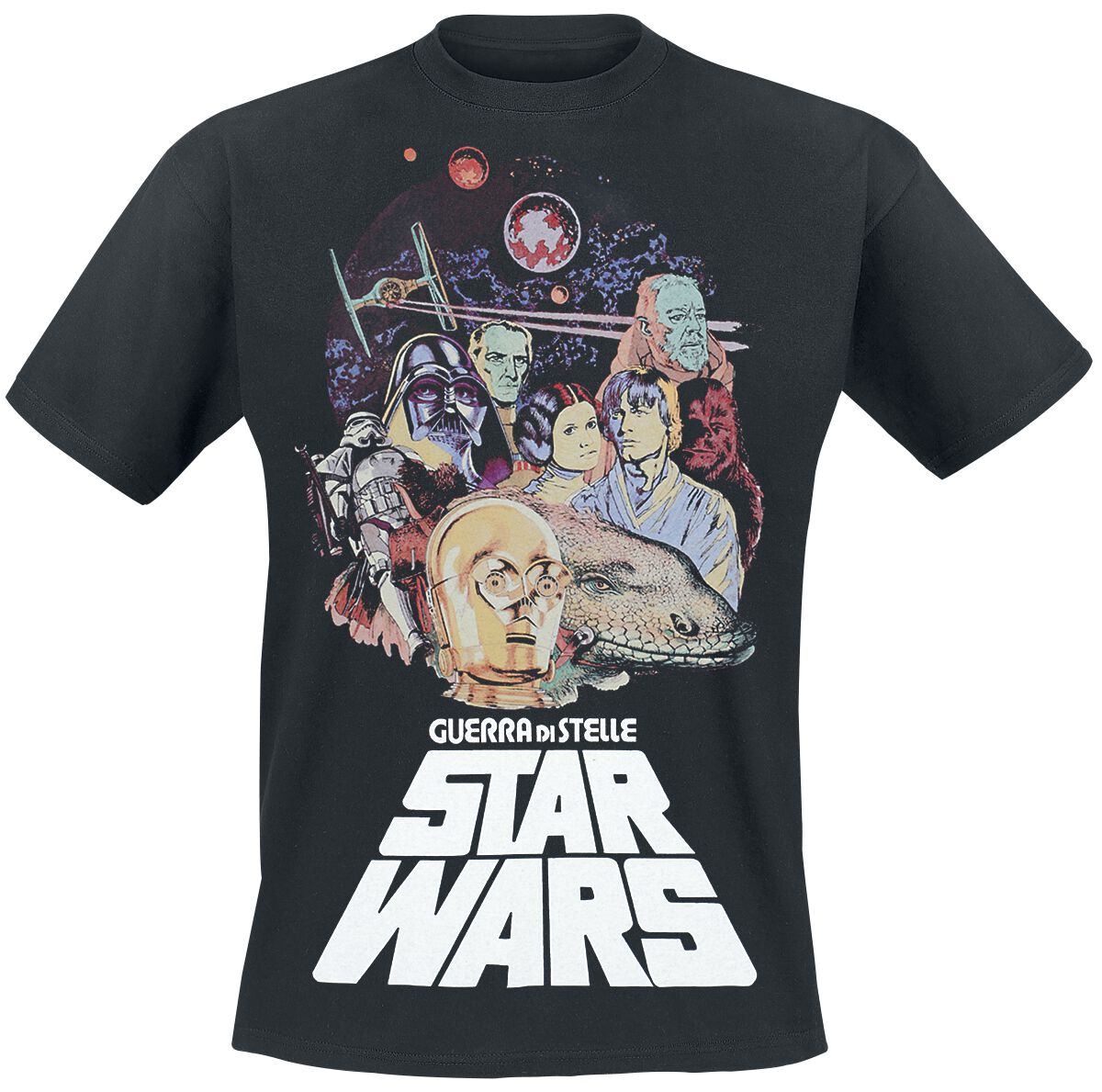 Star Wars T-Shirt - Guerra Di Stelle Poster - S bis 4XL - für Männer - Größe S - schwarz  - Lizenzierter Fanartikel