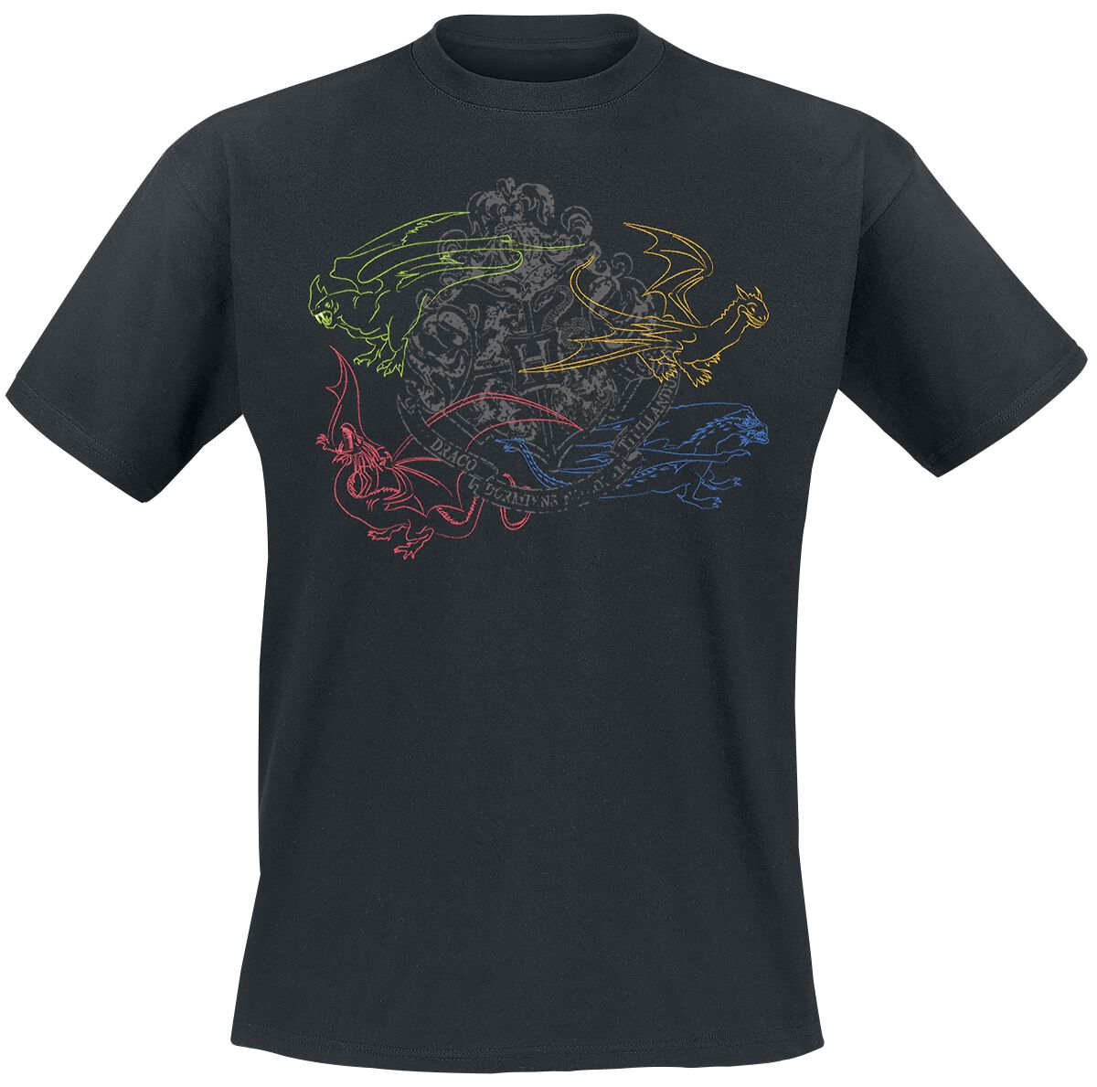 Harry Potter Dragon Outline Sigil T-Shirt black