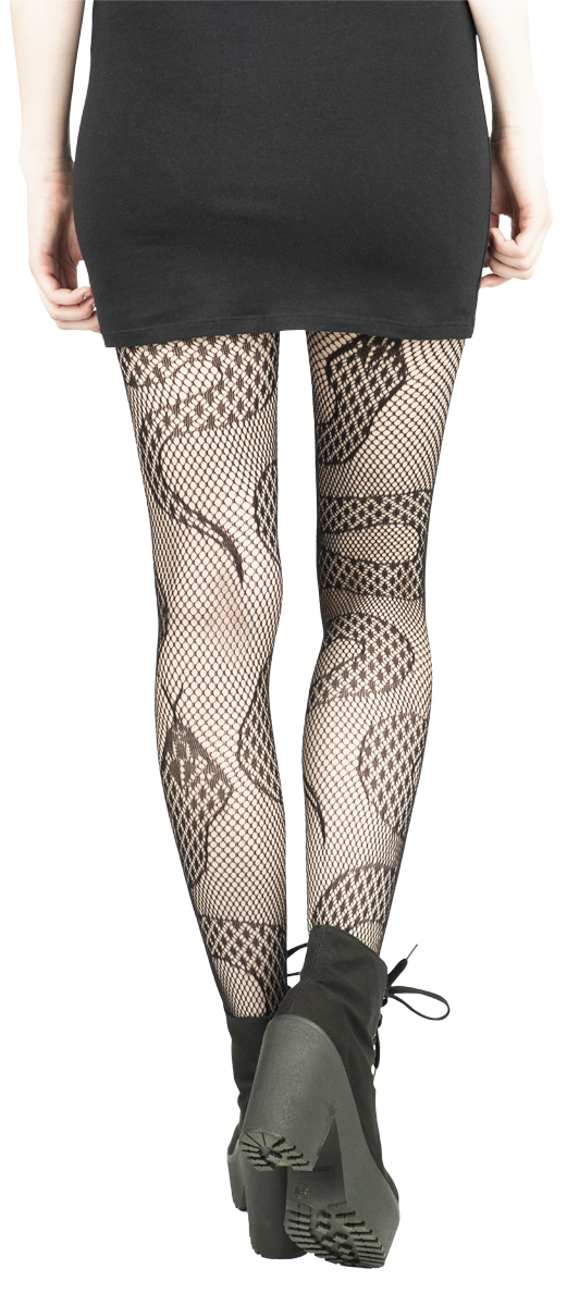 Thumbnail - Banned Alternative Snakes Fishnet Tights Strumpfhose schwarz in Standard