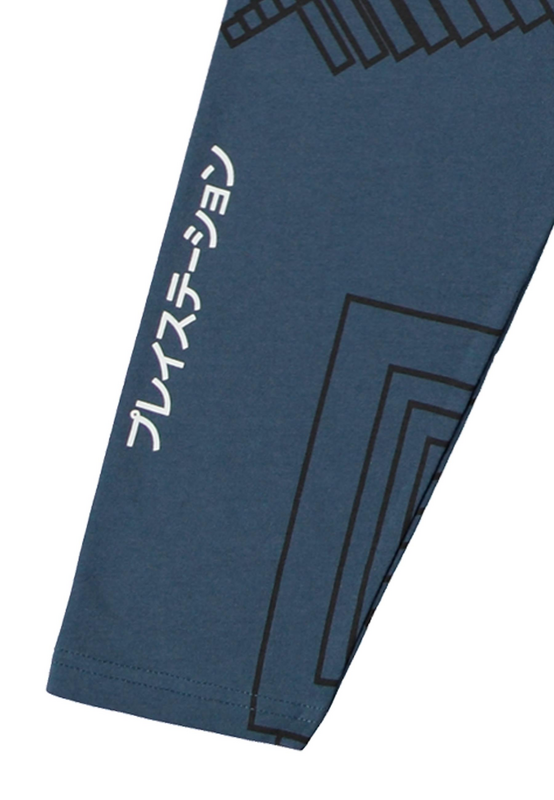 Thumbnail - Playstation icons Langarmshirt dunkelblau in XXL