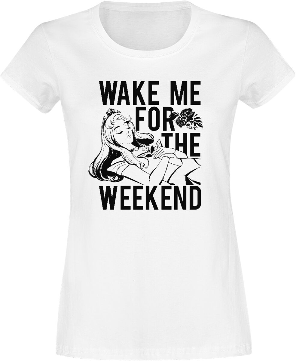 Sleeping Beauty Wake Me For The Weekend T-Shirt white