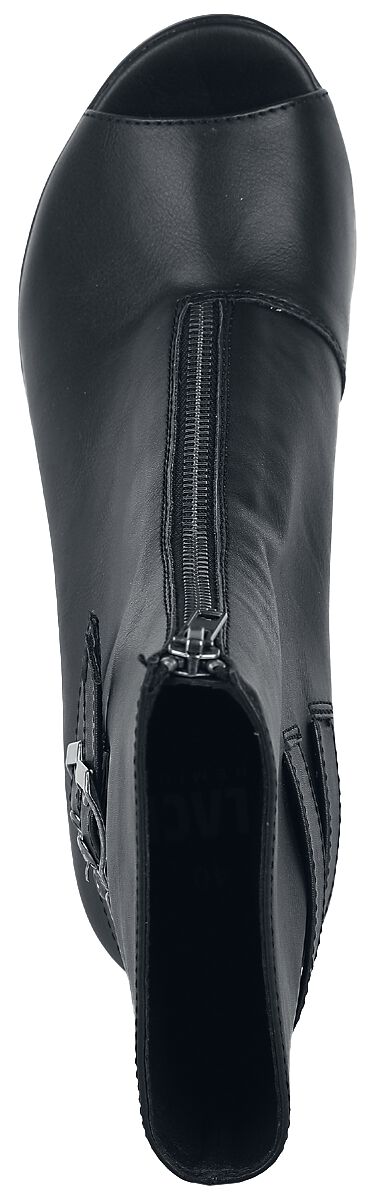 Reißverschluss öffnet Sich In Der Mitte Peeptoe Stiefelette mit Reißverschluss | Black Premium by EMP Stiefel | EMP