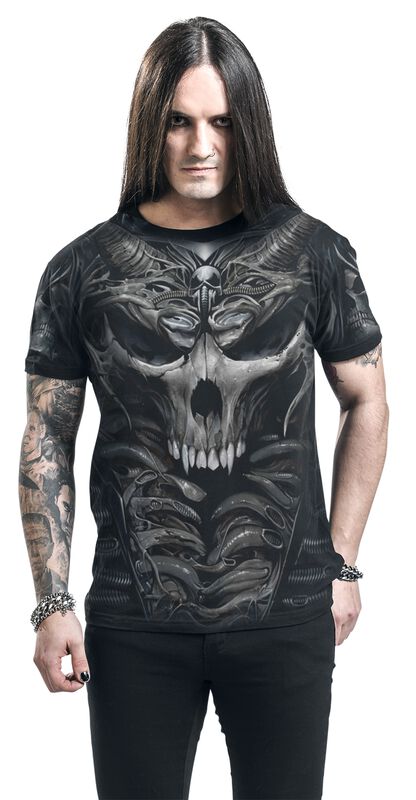 Große Größen Männer Skull Armour | Spiral T-Shirt