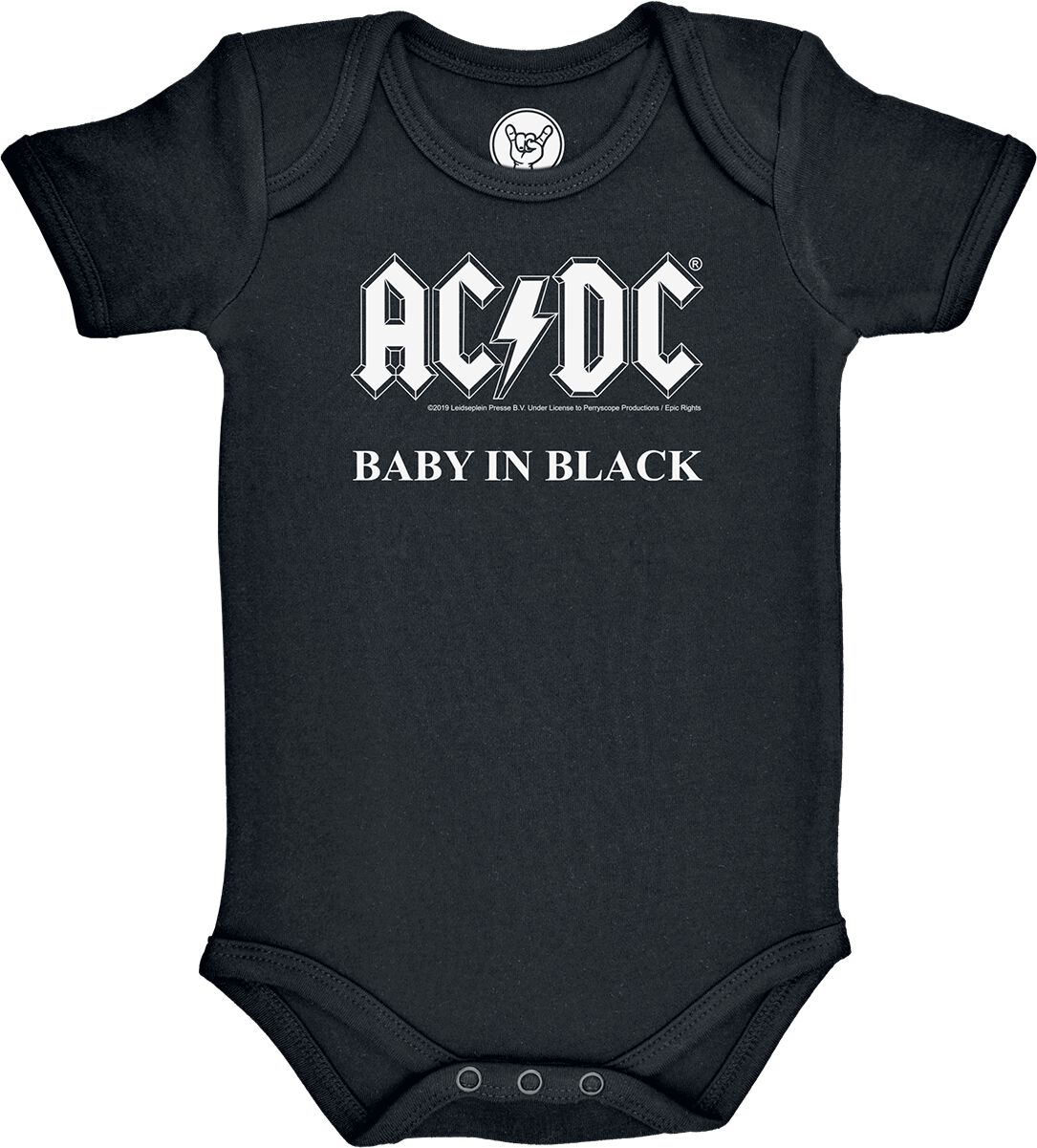 AC/DC Metal-Kids - Baby In Black Body schwarz in 68/74