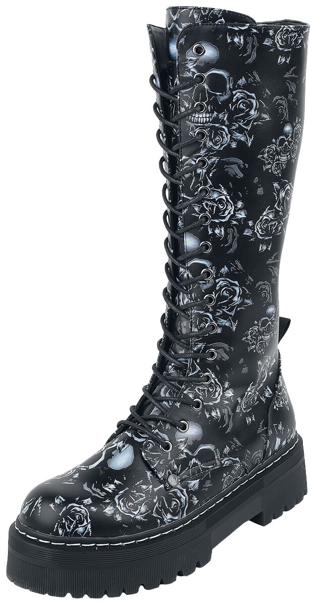 Image of Stivali di Black Premium by EMP - Boots with Skull Print - EU38 a EU39 - Donna - nero