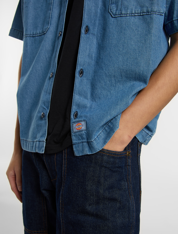 Thumbnail - Dickies DICKIES X HARLEY DAVIDSON CHAMBRAY WORK SHIRT Kurzarmhemd blau in XXL