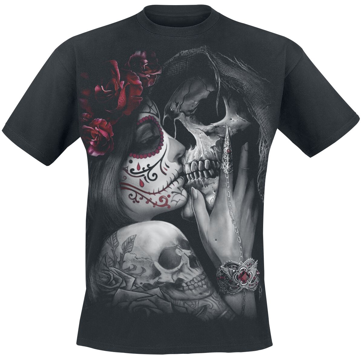 Spiral Dead Kiss T-Shirt schwarz in XXL