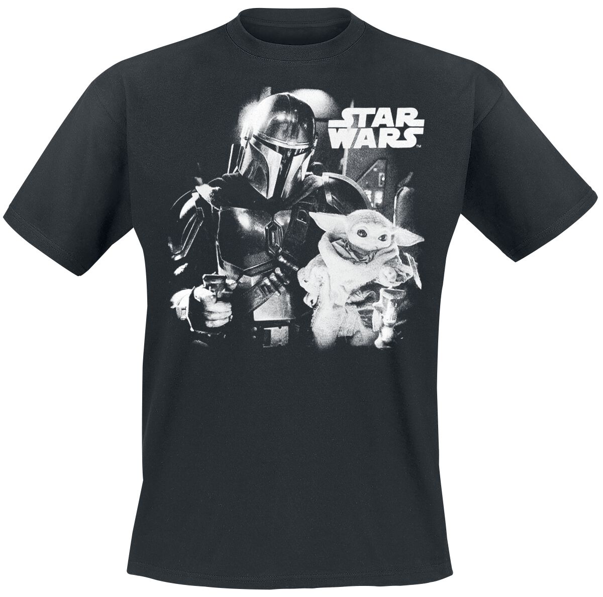 Star Wars The Mandalorian - BW Photo T-Shirt black
