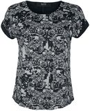 T-Shirt mir Skull & Roses Print, Black Premium by EMP, T-Shirt