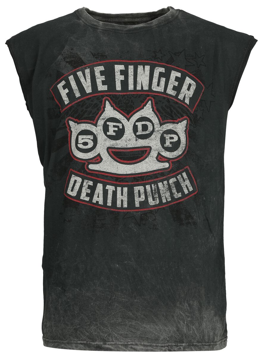Five Finger Death Punch Tank-Top - Logo - S bis 4XL - für Männer - Größe M - grau  - Lizenziertes Merchandise!