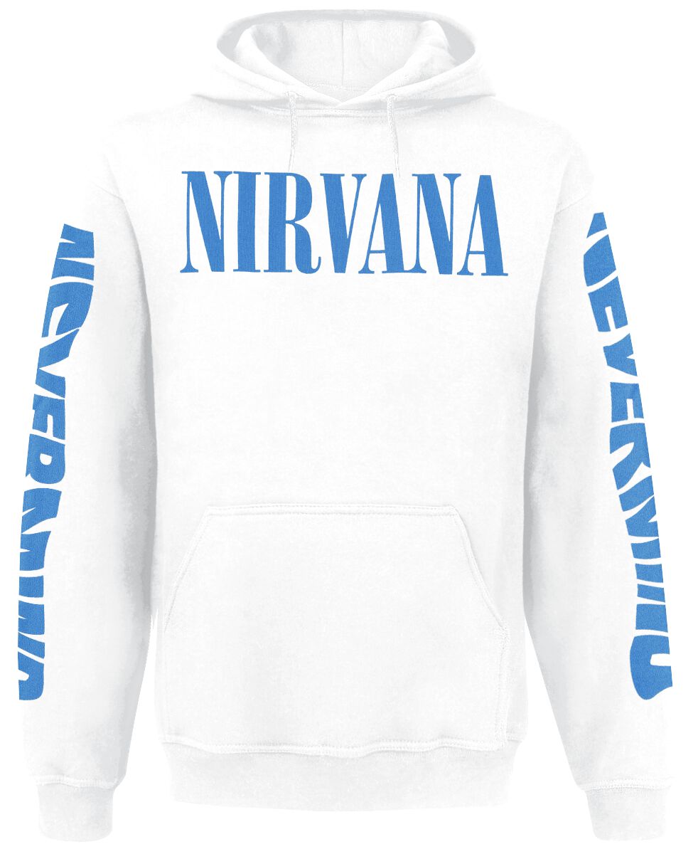 Nirvana Kapuzenpullover - Nevermind - S bis M - für Männer - Größe S - weiß  - Lizenziertes Merchandise!