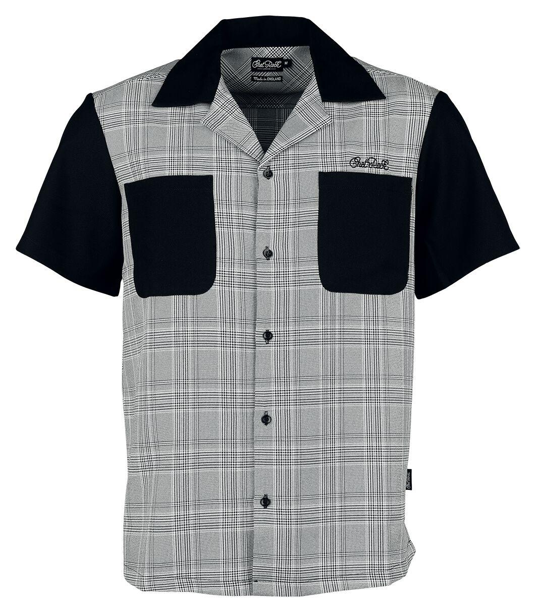 Image of Camicia Maniche Corte Rockabilly di Chet Rock - Arlo Shirt - S a 4XL - Uomo - nero/bianco
