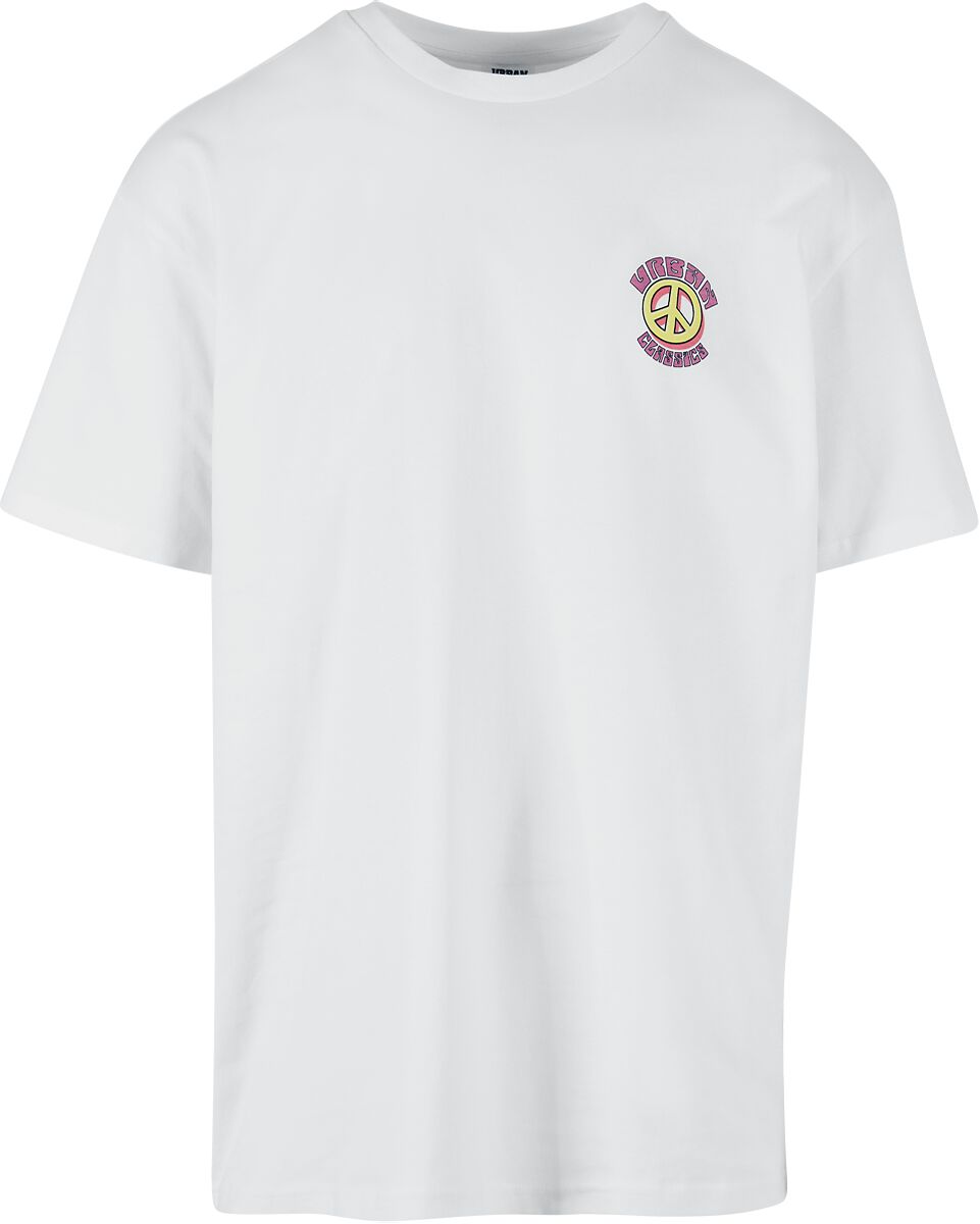 Urban Classics T-Shirt - Organic Big Peace Tee - S bis XL - für Männer - Größe L - weiß