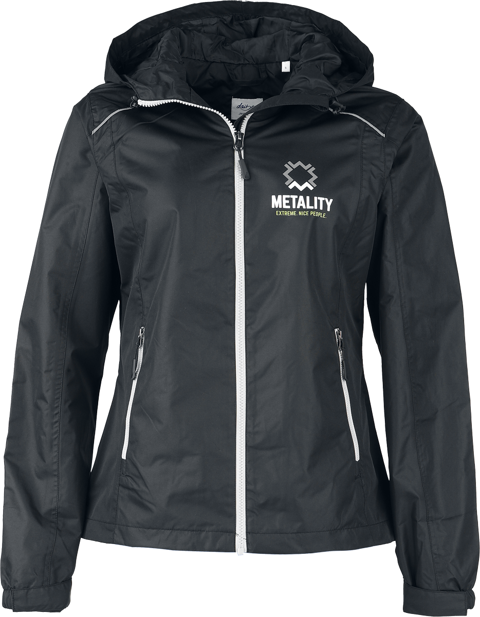 Metality  Hoodie Jacket - Women's Rain Jacket - for Women - black-silver