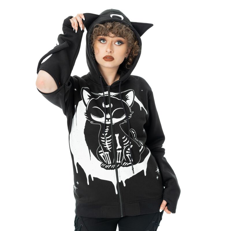 🏷️ Sweat-shirt zippé à capuche Gothic de Heartless - Moonlight - Sweat à Capuche - pour Femme