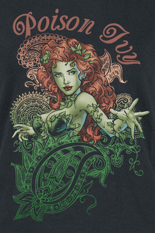 Justice League Poison Ivy T-Shirt schwarz