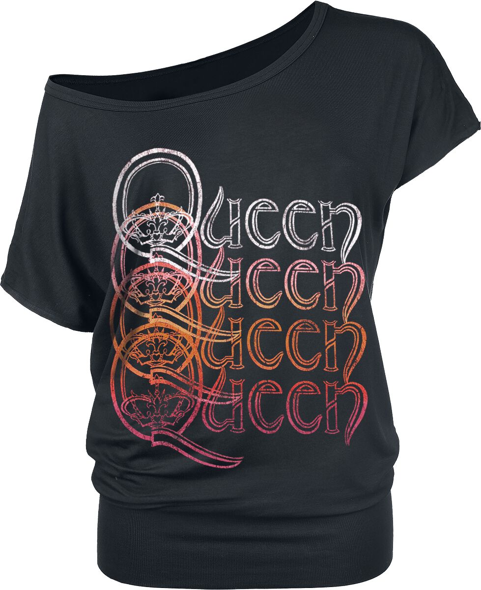 T-Shirt Manches courtes de Queen - Repeat Logo - S à 4XL - pour Femme - noir