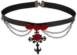 Red Roses Cross, Gothicana by EMP, Halsband