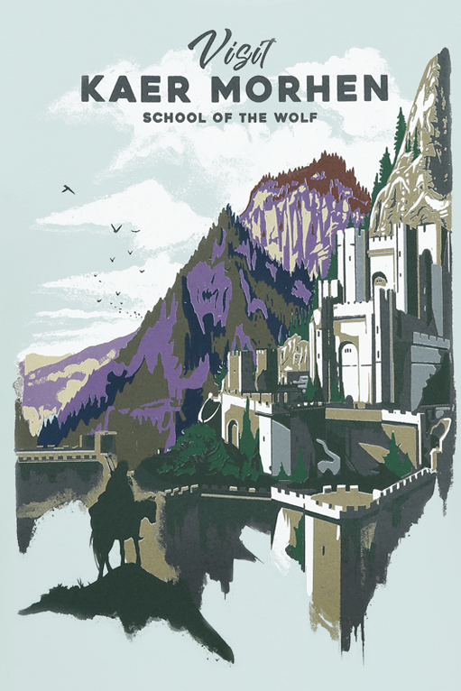 The Witcher Visit Kaer Morhen T-Shirt hellblau - 26.10% Rabatt