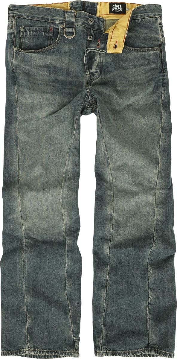 Jean Rockabilly de Chet Rock - Outcry Light Vintage - W30L32 à W38L34 - pour Homme - bleu