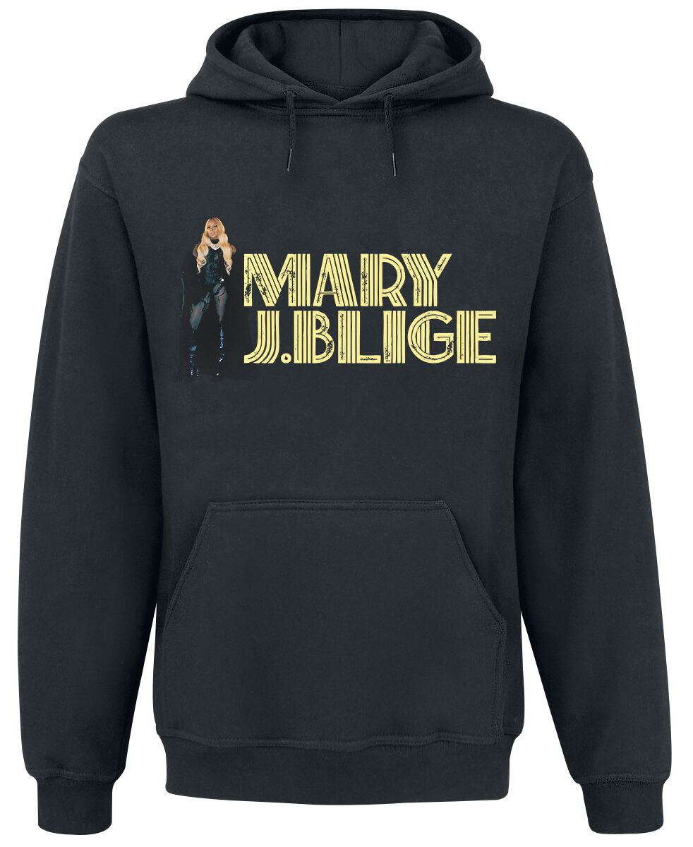 Levně Mary J. Blige Photo Logo Mikina s kapucí černá