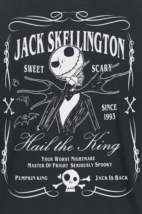 5063609727070 - Jack Skellington - Label T-Shirt schwarz in L