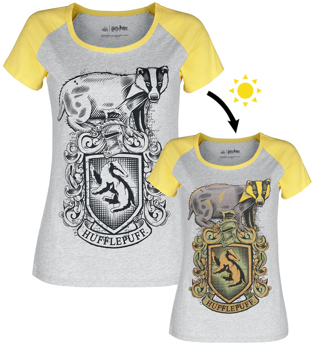 Harry Potter Hufflepuff T-Shirt mottled grey