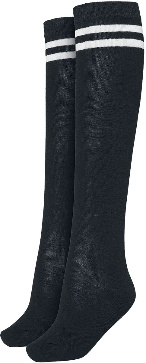 Urban Classics Kniestrümpfe - Ladies College Socks - EU36-39 bis EU40-42 - für Damen - Größe EU 36-39 - schwarz/weiß