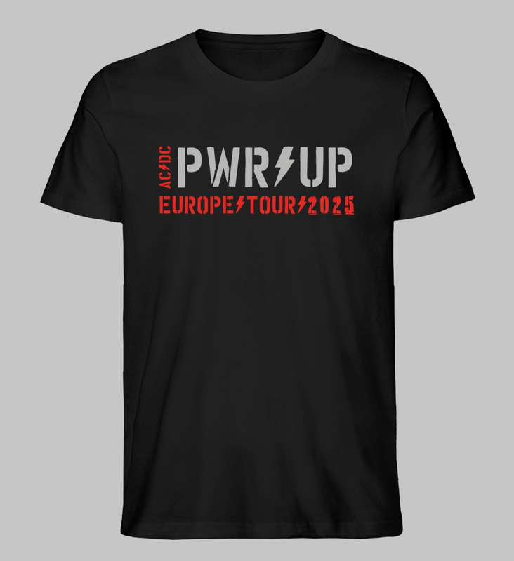 AC/DC  T-Shirt - PWR UP - Tourshirt 25 - for Men - black - ACDC T-Shirt