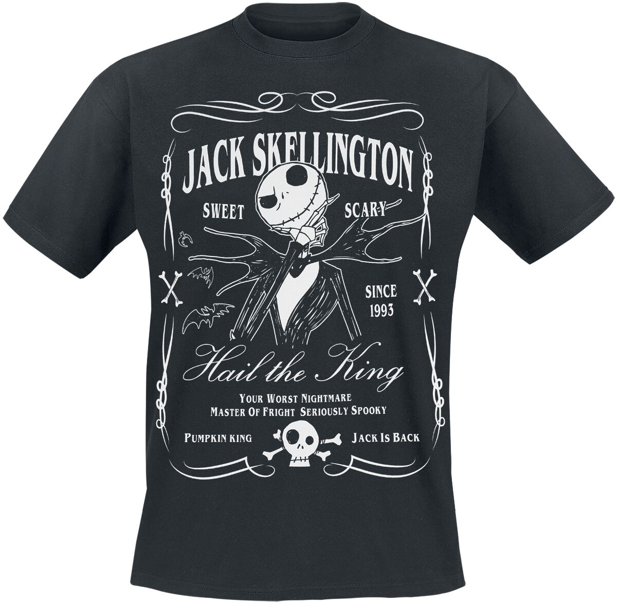 5063609727070 - Jack Skellington - Label T-Shirt schwarz in L