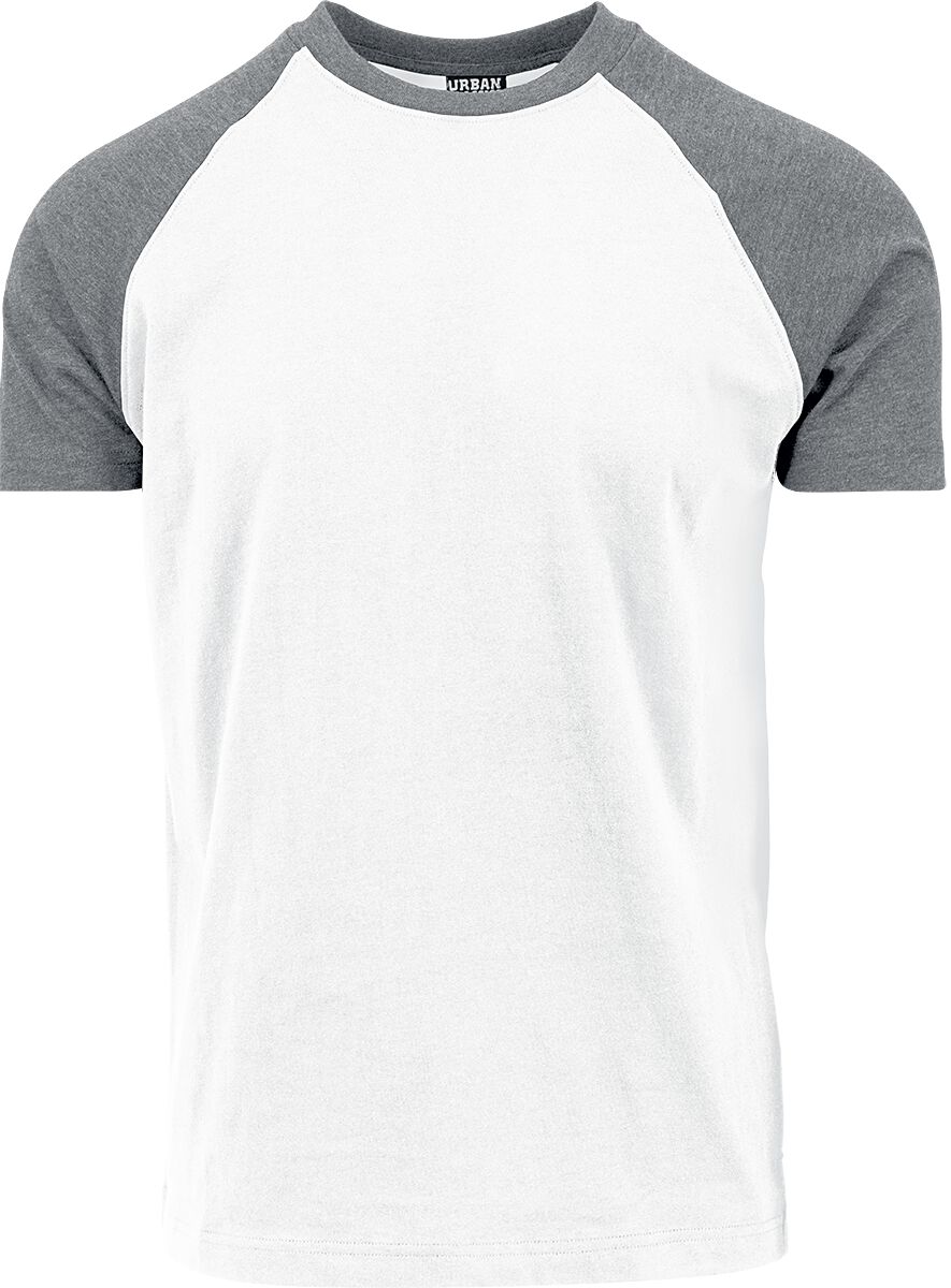 T-Shirt Manches courtes de Urban Classics - T-Shirt Raglan Contrast - S à 3XL - pour Homme - blanc/g