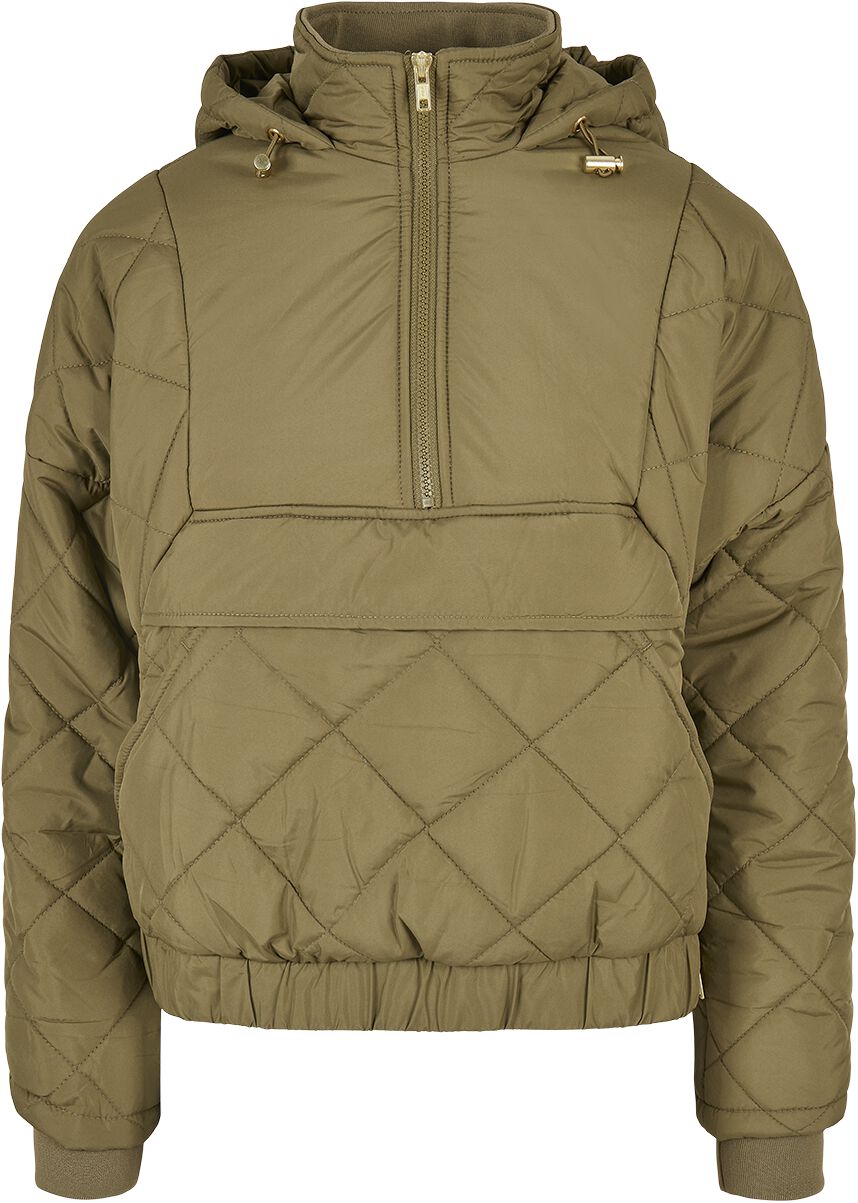 Urban Classics Ladies Oversized Quilted Pull Over Jacket Between-seasons Jacket olive
