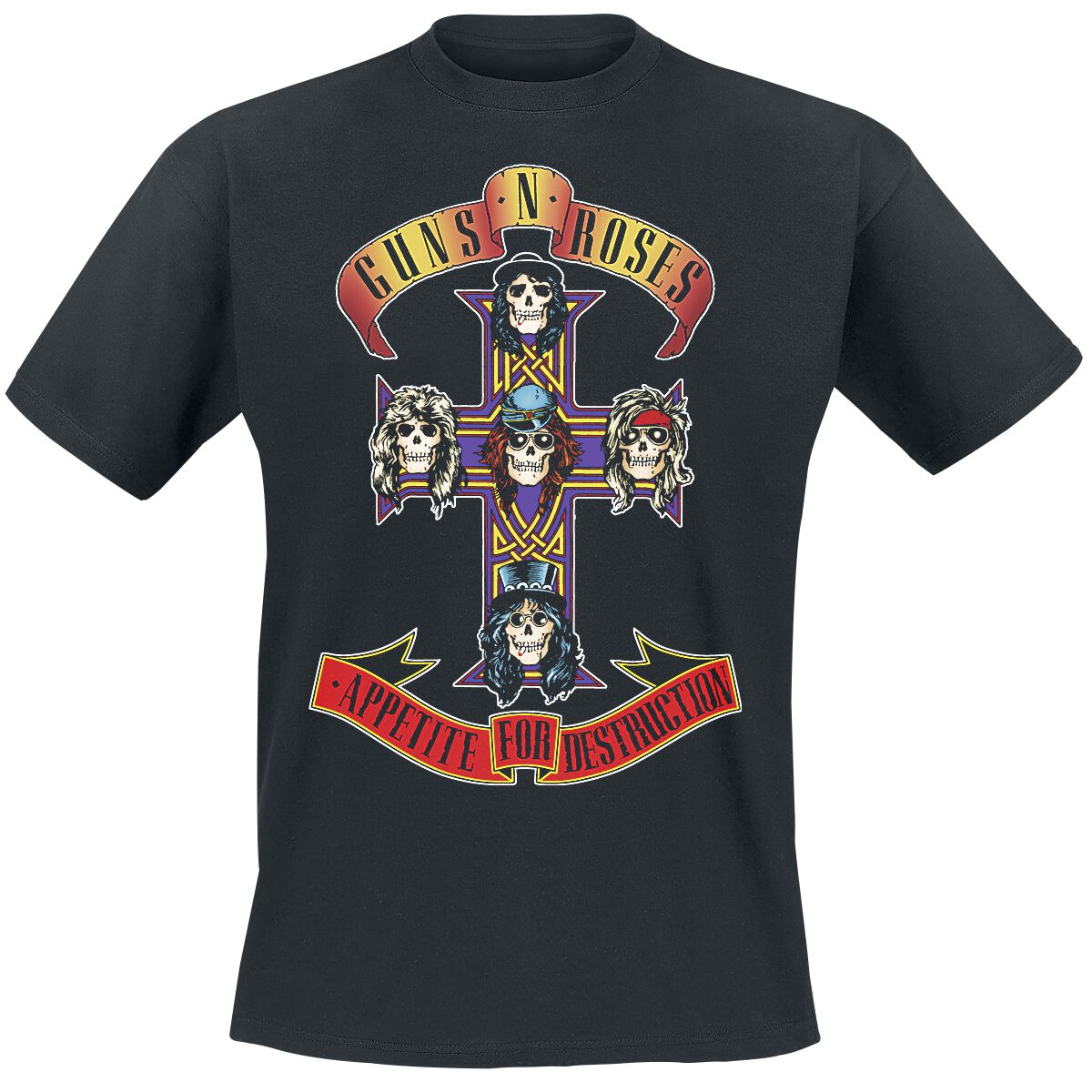 Guns N` Roses T-Shirt - Appetite For Destruction - Cover - S bis 4XL - für Männer - Größe M - schwarz  - Lizenziertes Merchandise!