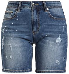 Blaue Jeans-Shorts im Used-Look