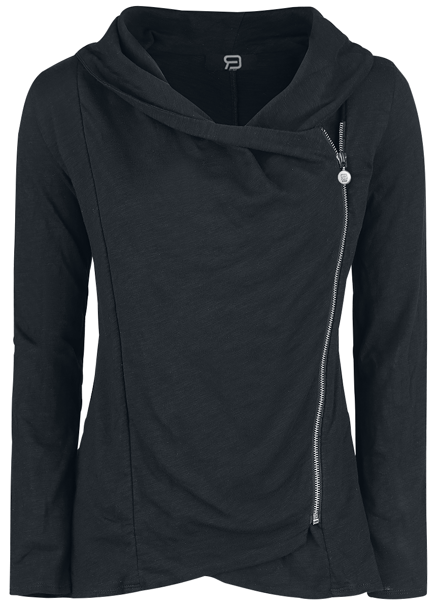 Forplay  Cardigan - Asymetric Slub Yarn - for Women - black