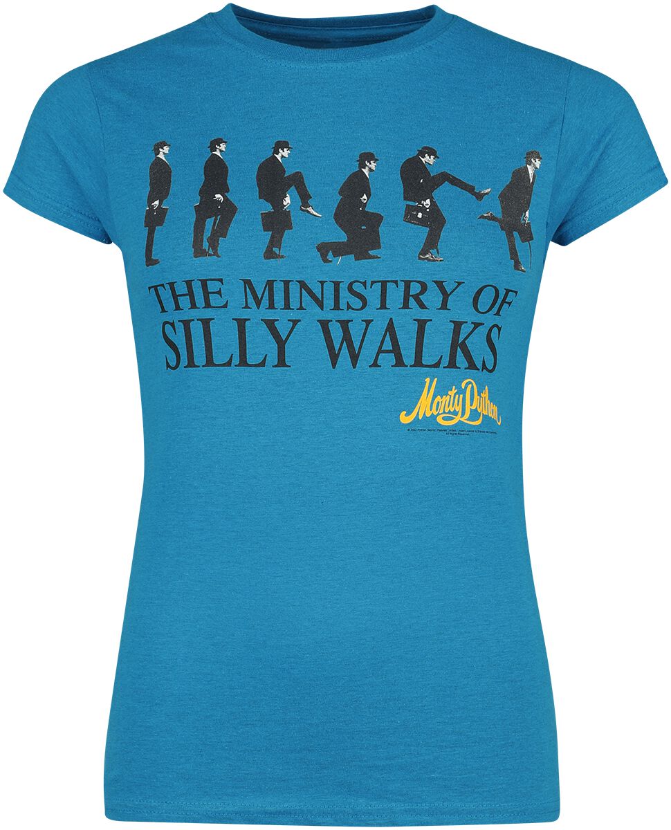 Monty Python T-Shirt - Ministry of Silly Walks - M - für Damen - Größe M - blau  - Lizenzierter Fanartikel