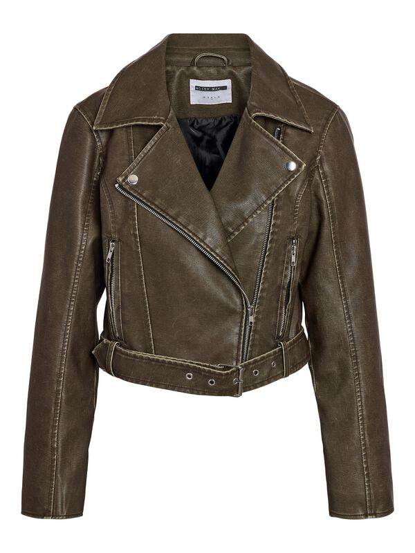 5715825176919 - NMNELLY PU CROPPED BIKER NOOS Kunstlederjacke schwarz in M