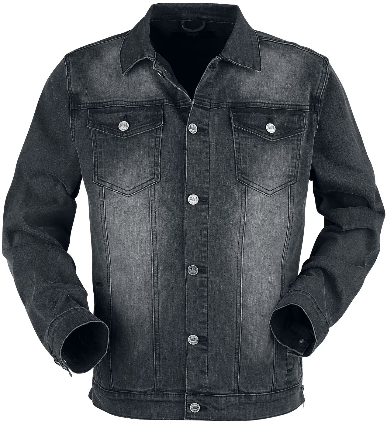 Image of Giubbetto di jeans di Black Premium by EMP - Dark grey jacket with chest pockets and button placket - S a XXL - Uomo - grigio scuro