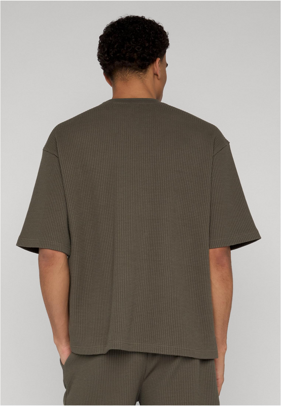 Thumbnail - Urban Classics Thermal Waffle Tee T-Shirt oliv in L