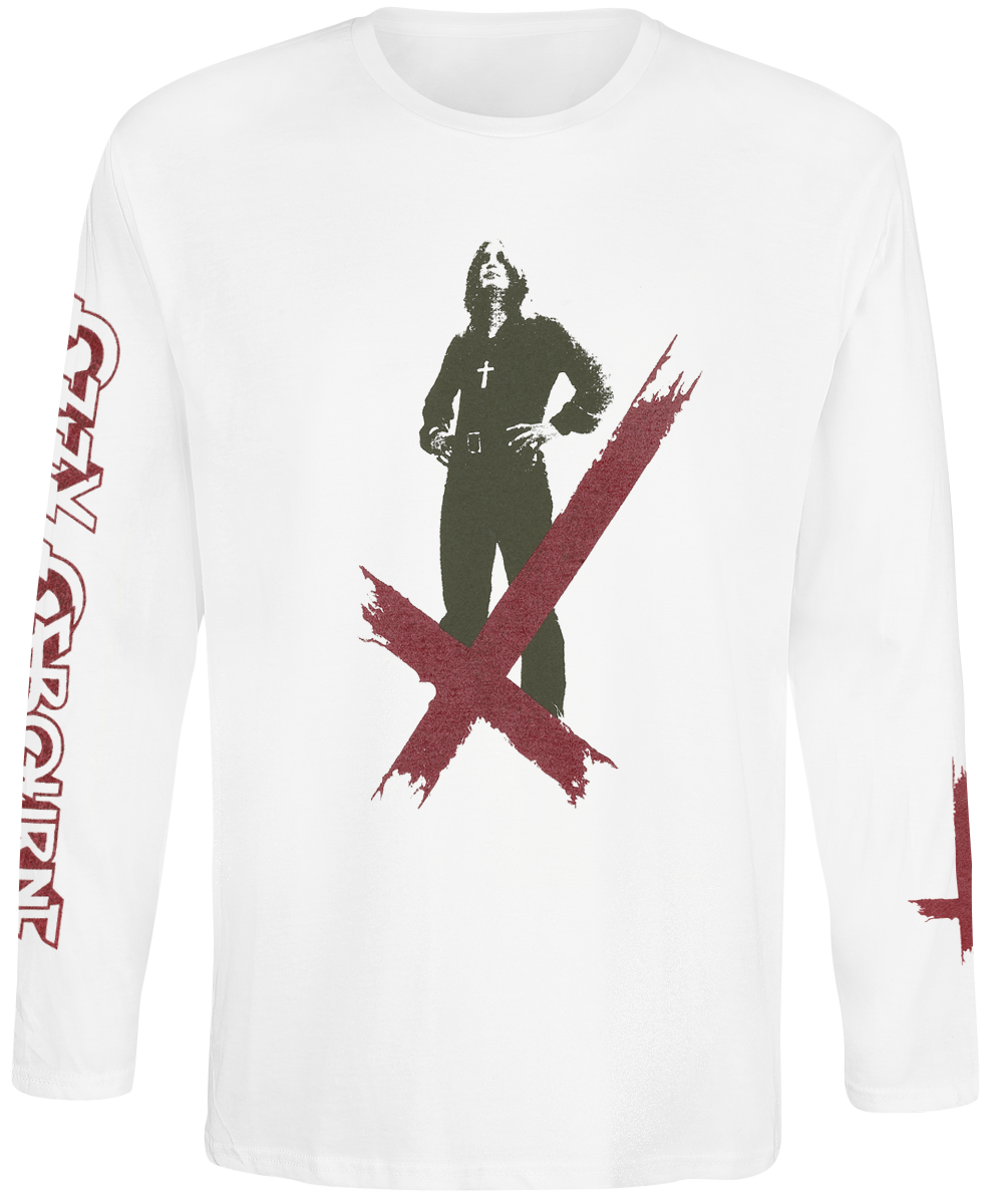 Ozzy Osbourne  Long-sleeve Shirt - Crosses - for Men - white