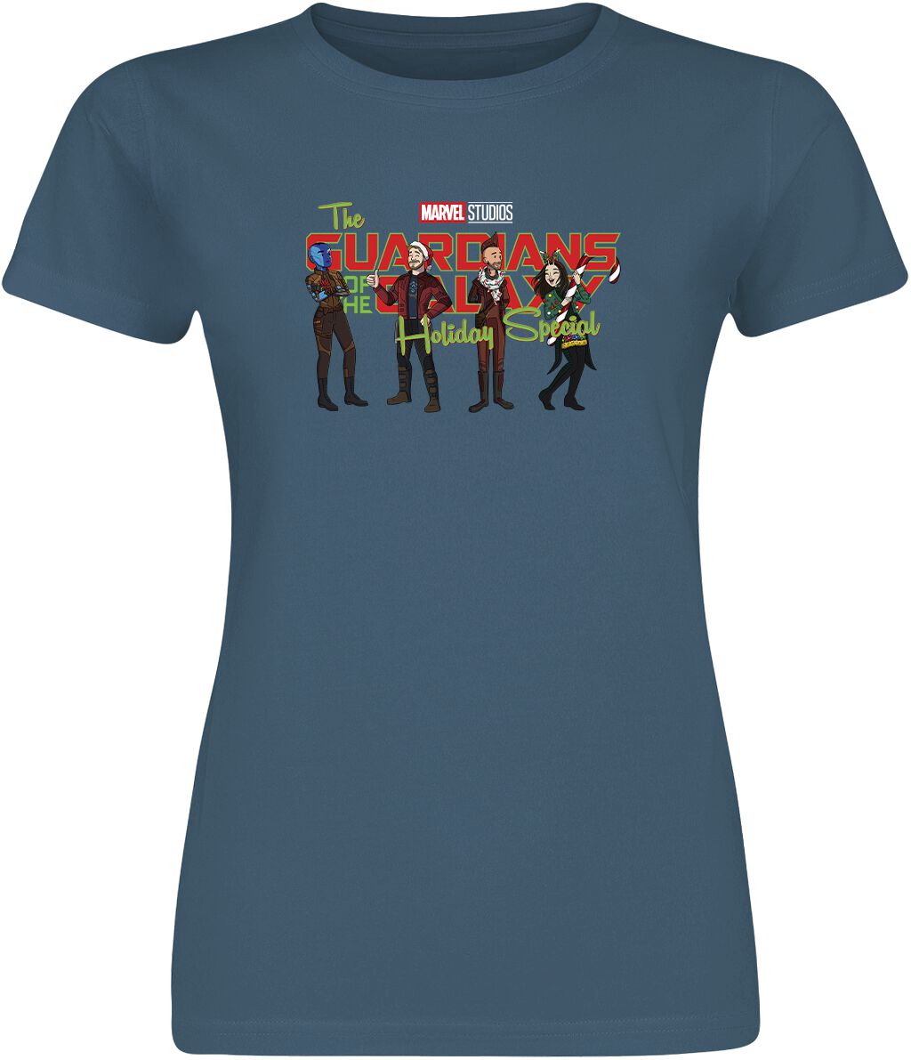 Guardians Of The Galaxy Holiday Logo Group T-Shirt blau