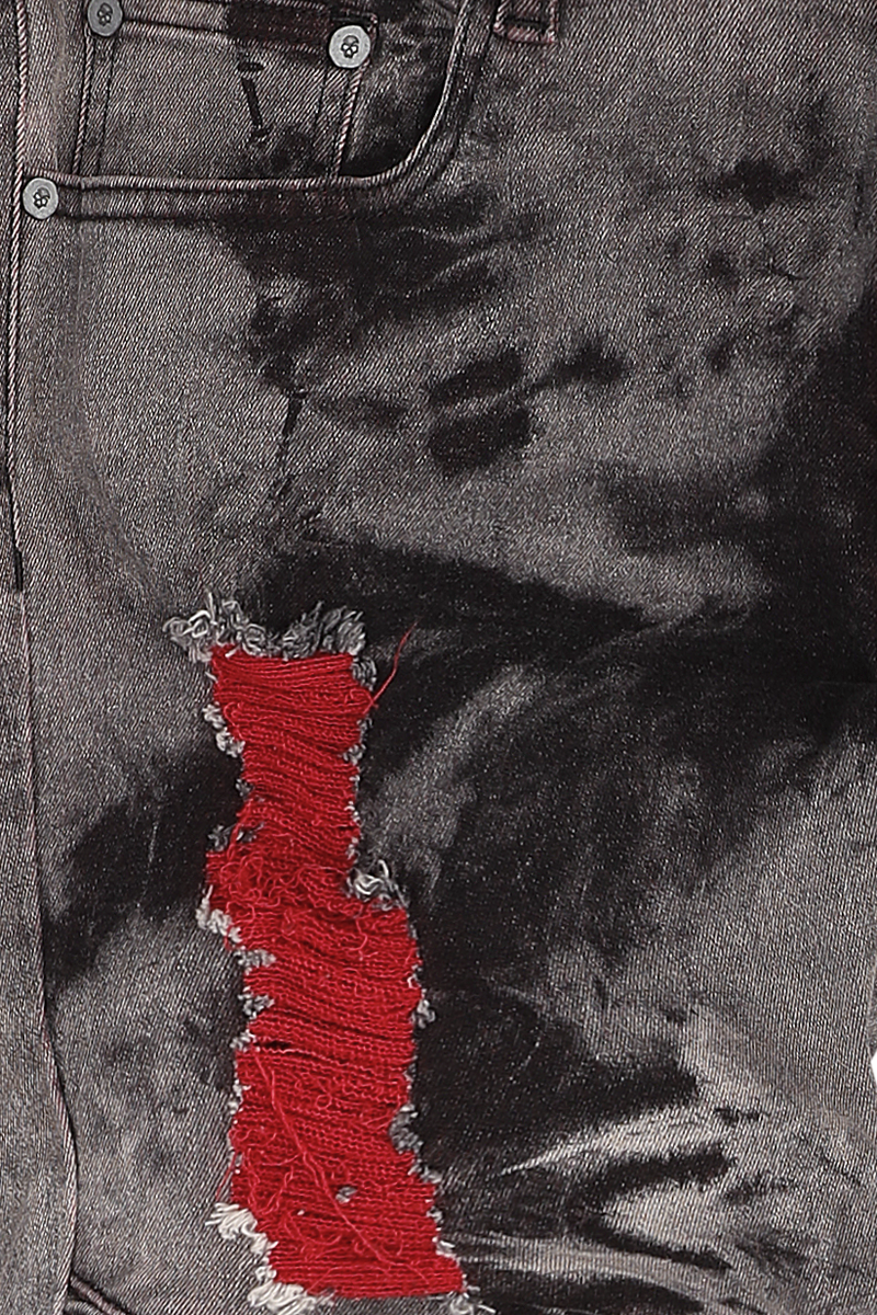 Thumbnail - Rock Rebel by EMP Jared mitWashung und roten Highlights Jeans grau rot in W34L34