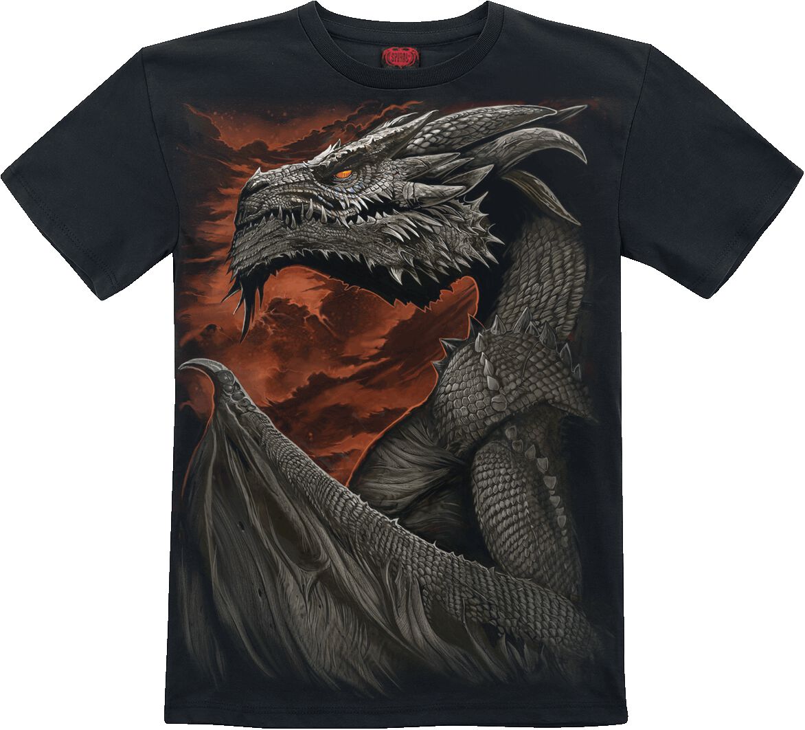 Spiral T-Shirt - Kids - Majestic Draco - 164 bis 176 - für Jungen - Größe 164 - schwarz