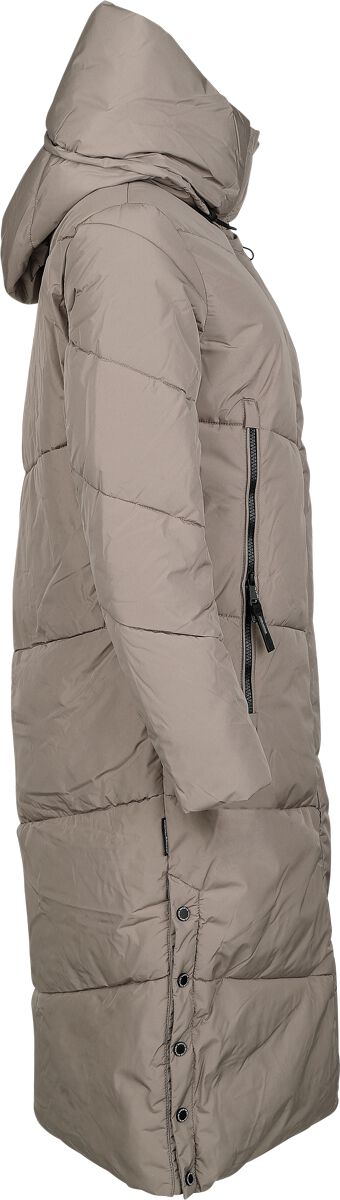 khujo Gewatteerde lange jas met capuchon, model 'JANGE' in taupe online kopen | P&C